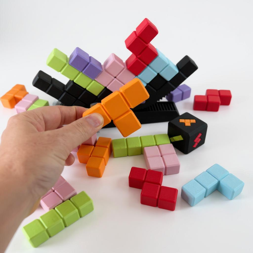 Melty Pixel Tetris Tumble - 3D Printed Game for Endless Play with Colorful Blocks & Unique Design for Strategic Thinking and Quick Reflexes
