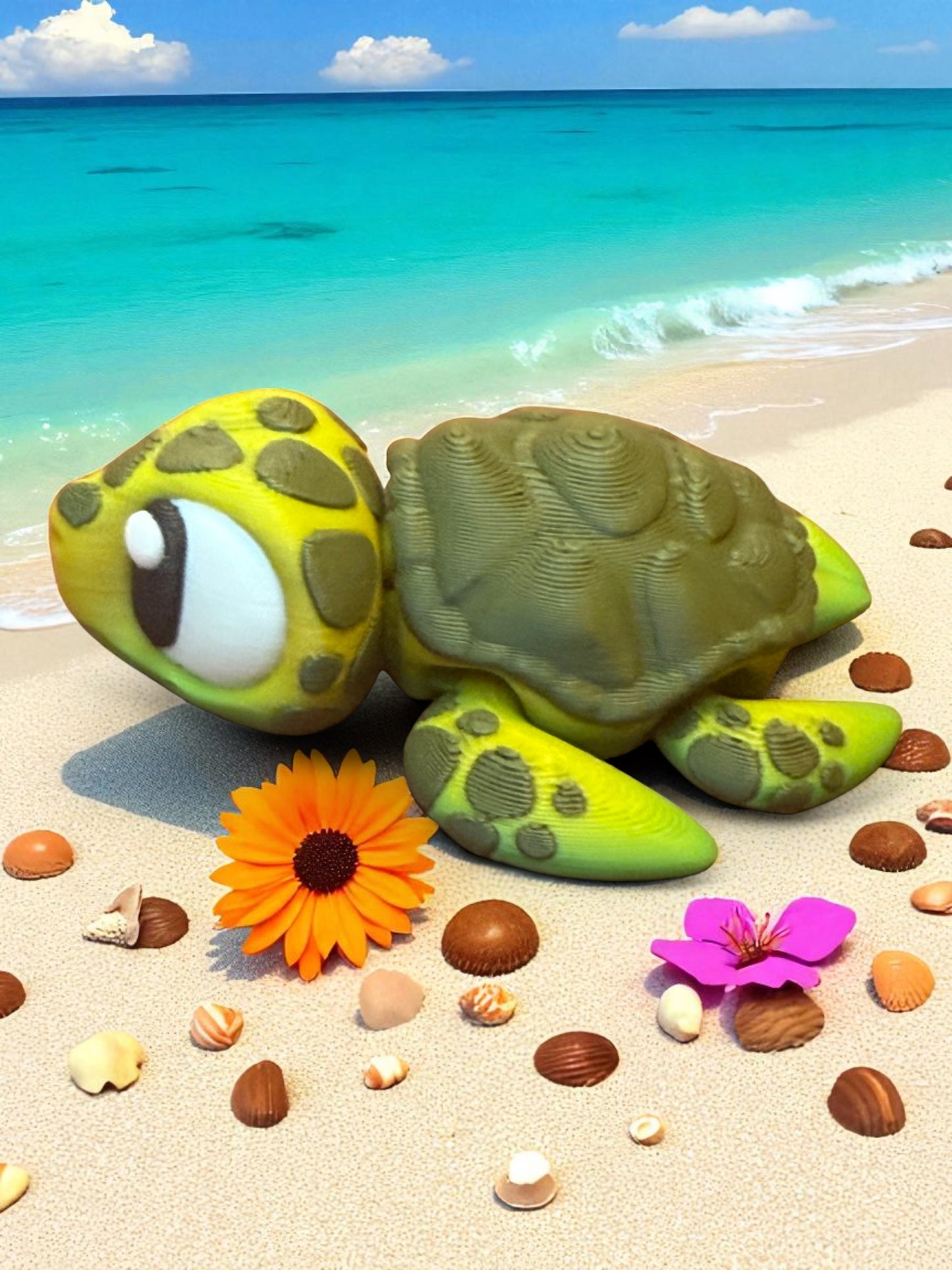 Melty Pixel 3D Printed Articulated Collectible for Desk Decoration Ocean Ornament