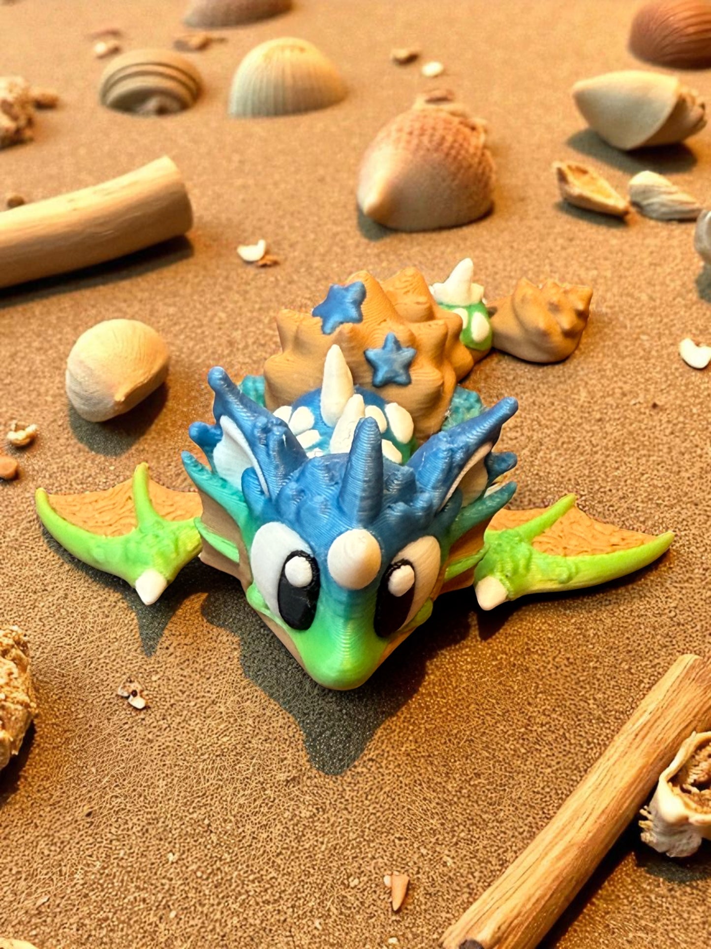 Melty Pixel 3D Printed Articulated Collectible for Desk Decoration Dragon Edition