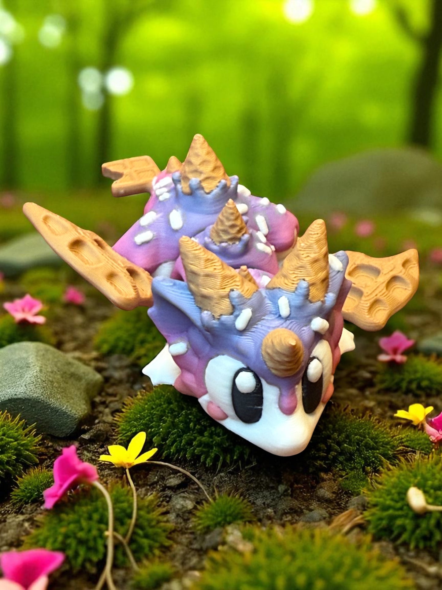 Melty Pixel 3D Printed Articulated Collectible for Desk Decoration Dragon Edition