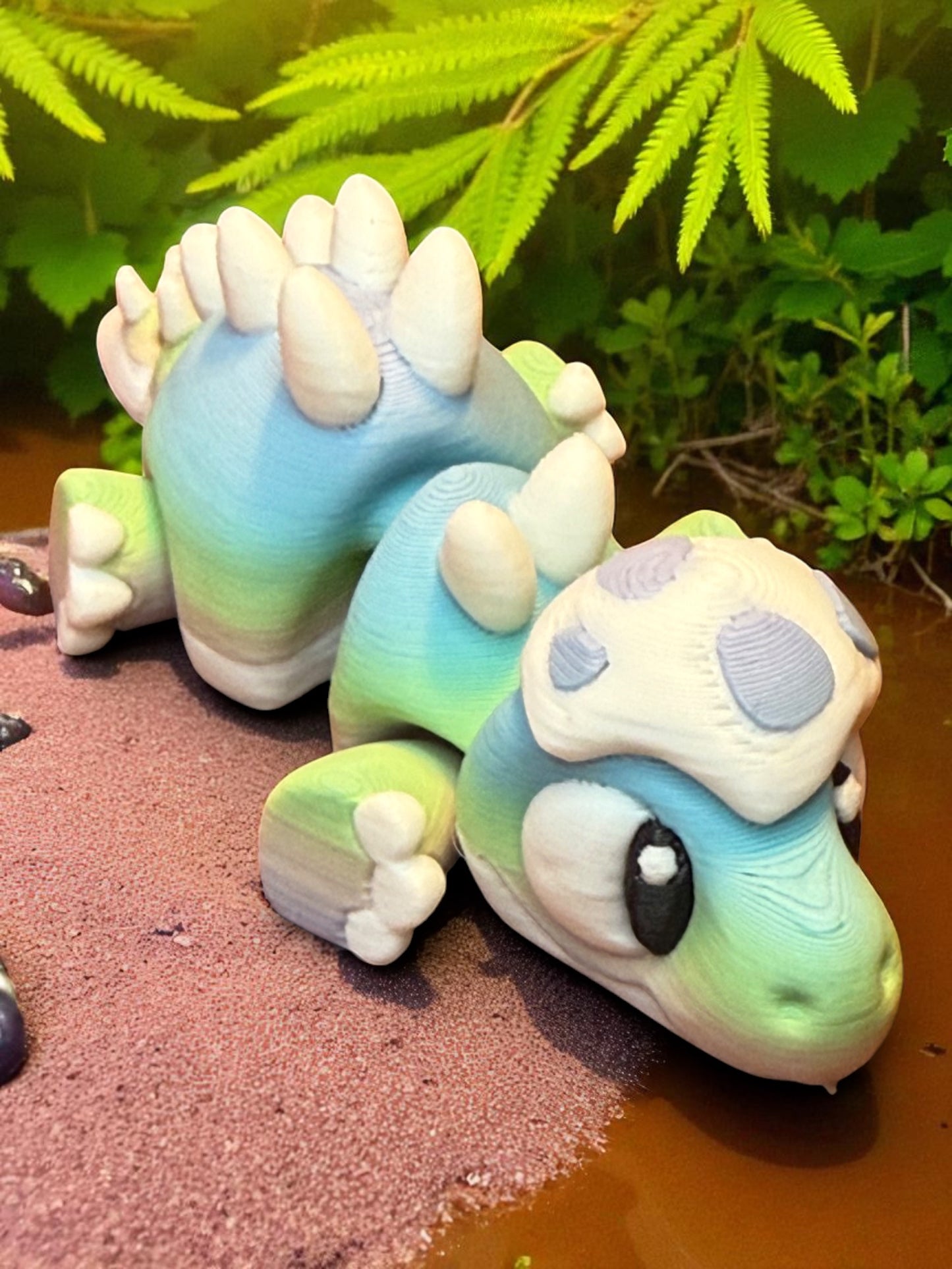 Melty Pixel 3D Printed Articulated Collectible for Desk Decoration Dino Edition