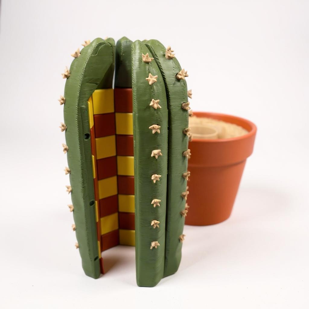Cactus Inspired Chess Set - 3D Printed Desert-Themed Yellow Orange Board with Eco-Friendly Pieces for Game Night or Quirky Coffee Table Flex