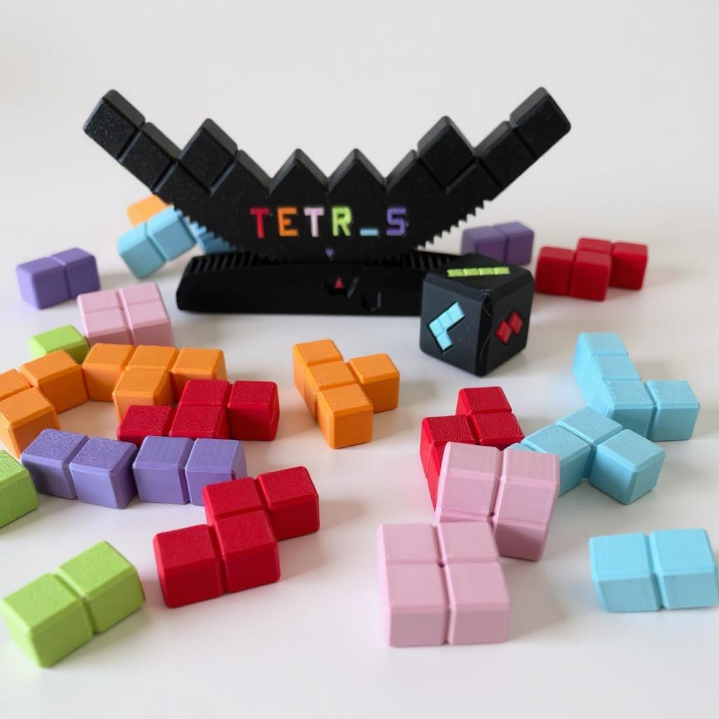 Melty Pixel Tetris Tumble - 3D Printed Game for Endless Play with Colorful Blocks & Unique Design for Strategic Thinking and Quick Reflexes